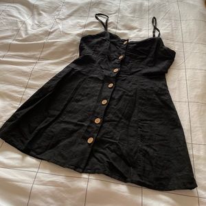 Urban Outfitters Black Linen Mini Dress